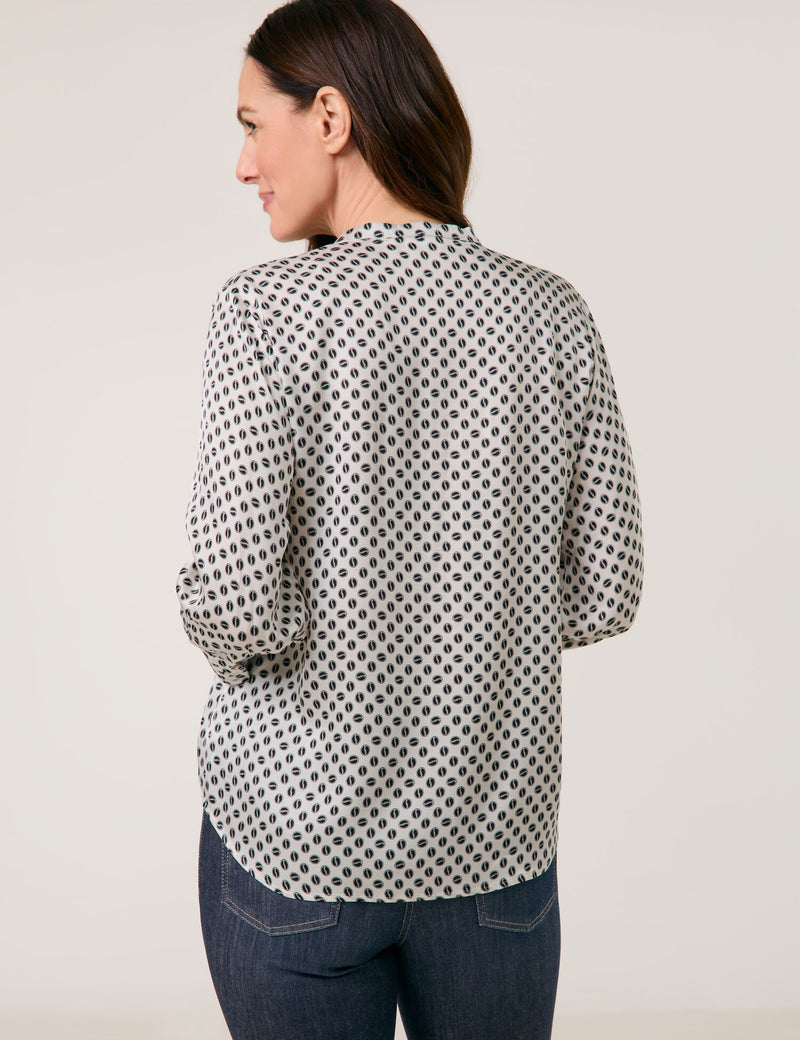 Colour Explosion 3/4 Sleeve Blouse - Whisp.white/black