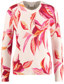 ColourExplosion Print Jumper - Off White/pink/orange