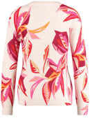 ColourExplosion Print Jumper - Off White/pink/orange