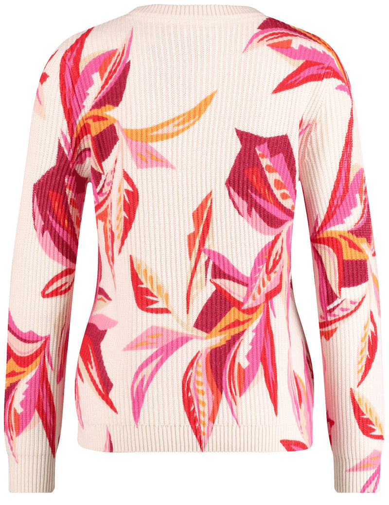 ColourExplosion Print Jumper - Off White/pink/orange