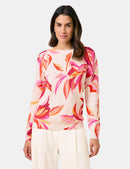 ColourExplosion Print Jumper - Off White/pink/orange