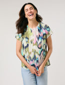 City Safari Blouse - Sandshell/multi