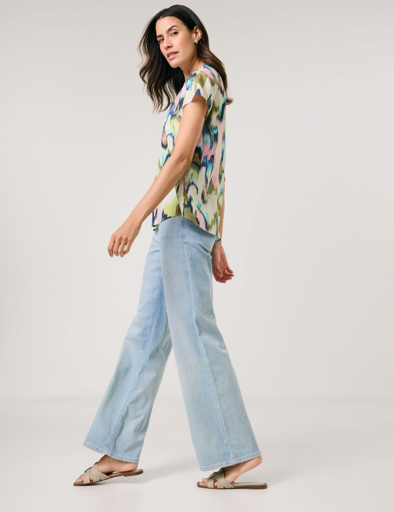 City Safari Blouse - Sandshell/multi