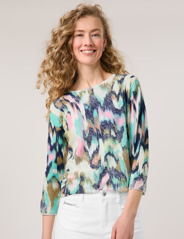 City Safari Print Jumper - Sandshell/multi
