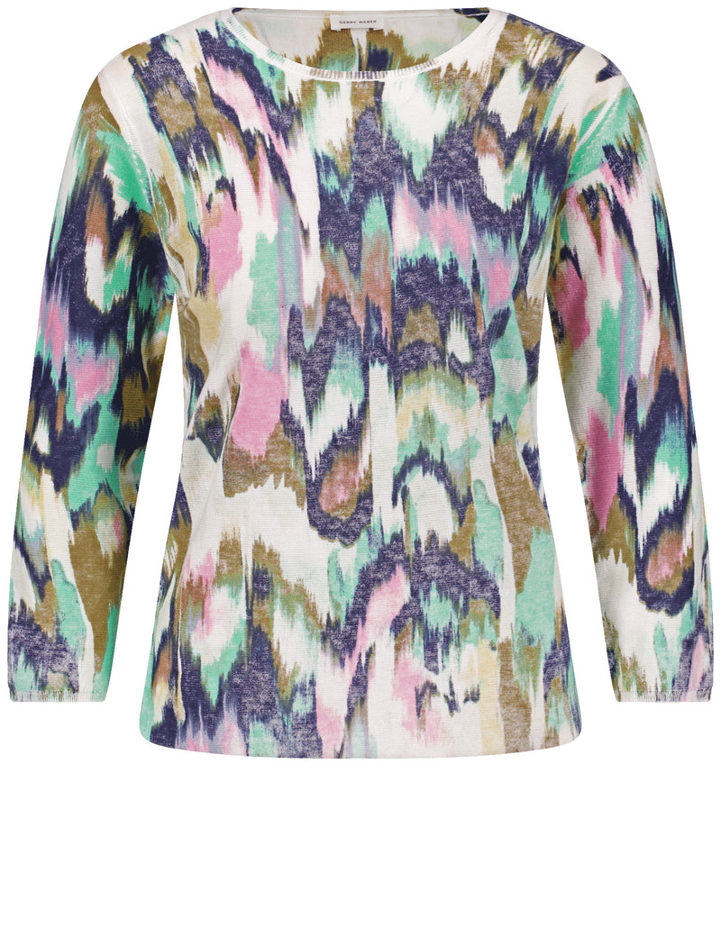 City Safari Print Jumper - Sandshell/multi