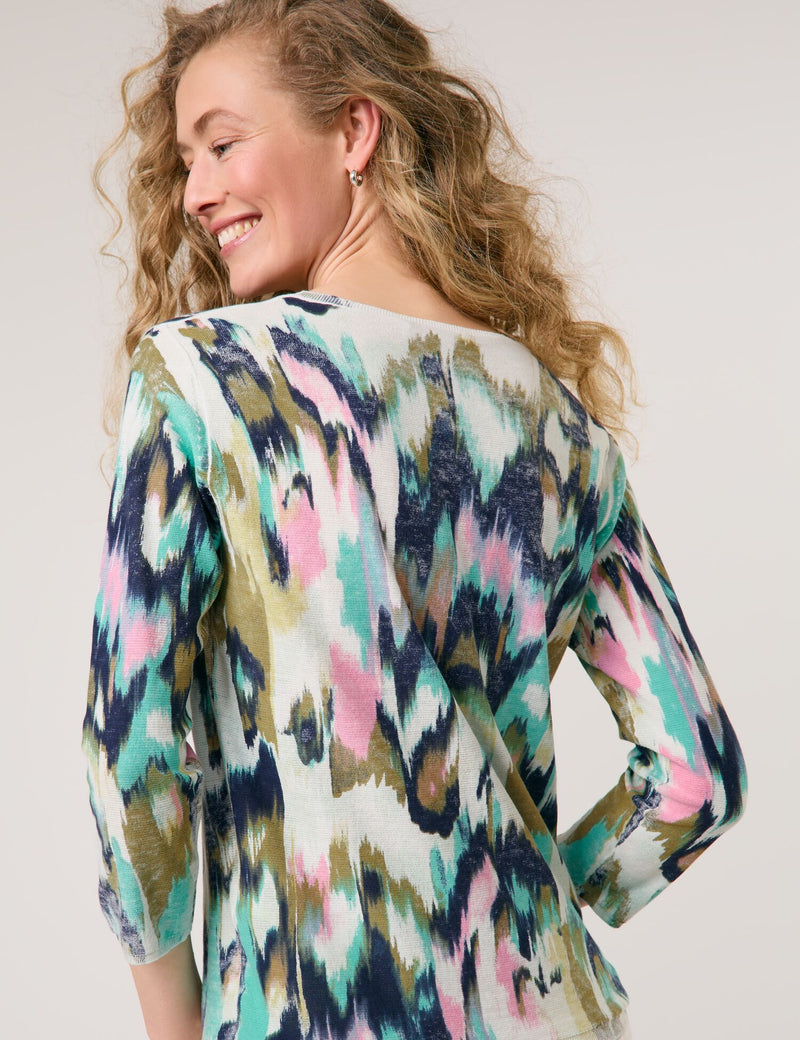 City Safari Print Jumper - Sandshell/multi