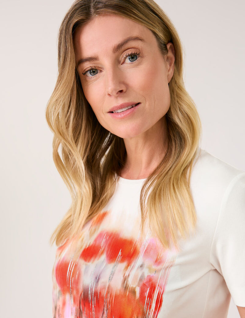 Colour Explosion T-Shirt - Off White/orange/pink