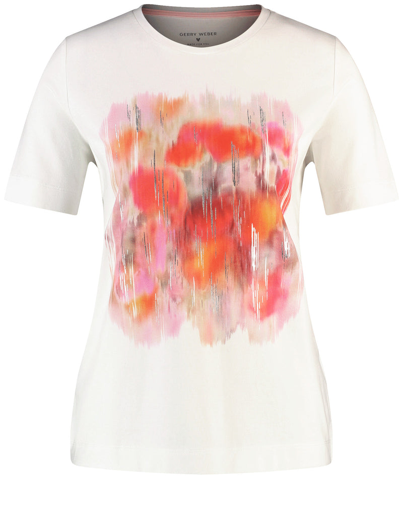Colour Explosion T-Shirt - Off White/orange/pink