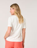 Colour Explosion T-Shirt - Off White/orange/pink