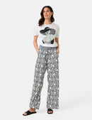 Black &amp; Brights Trousers - Offwhite/black Graphic