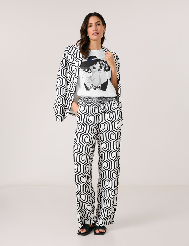 Black &amp; Brights Trousers - Offwhite/black Graphic