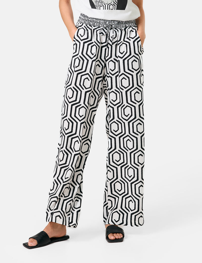 Black &amp; Brights Trousers - Offwhite/black Graphic