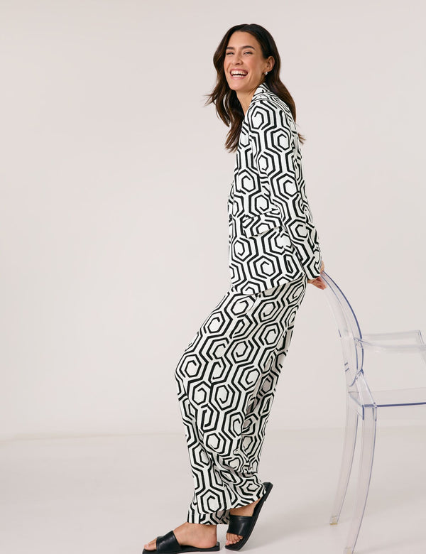 Black &amp; Brights Trousers - Offwhite/black Graphic