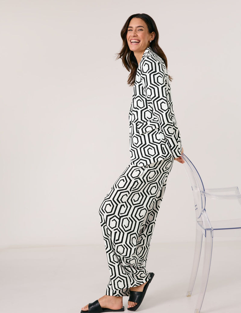 Black &amp; Brights Trousers - Offwhite/black Graphic