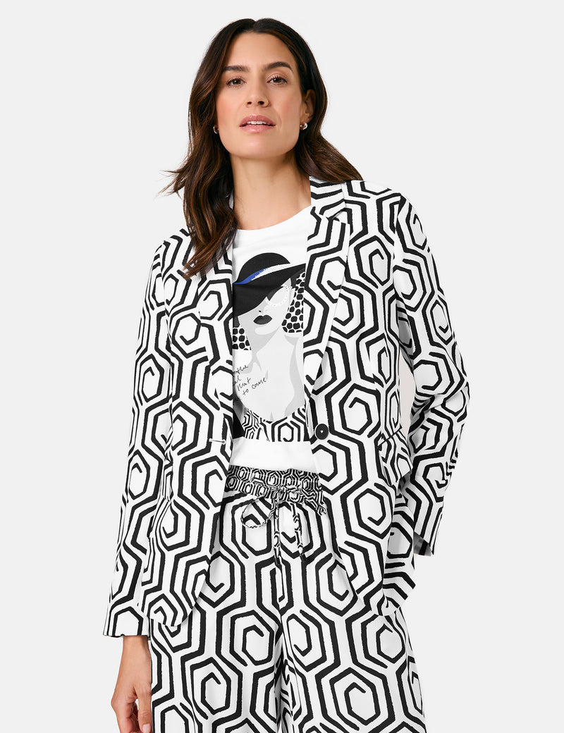 Black &amp; Brights Blazer - Offwhite/black Graphic