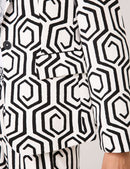 Black &amp; Brights Blazer - Offwhite/black Graphic