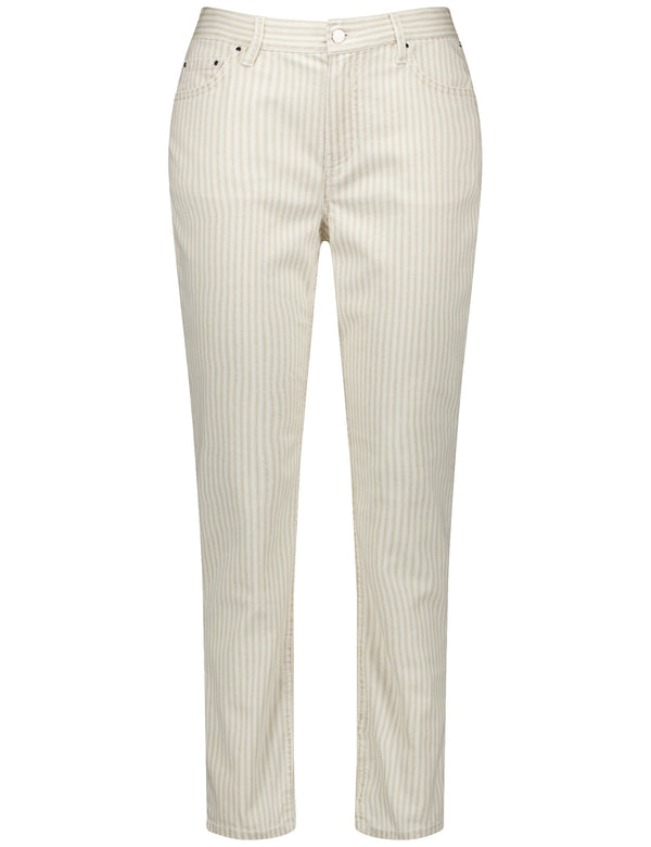 Black &amp; Brights Crop Trouser - Nature Stripe