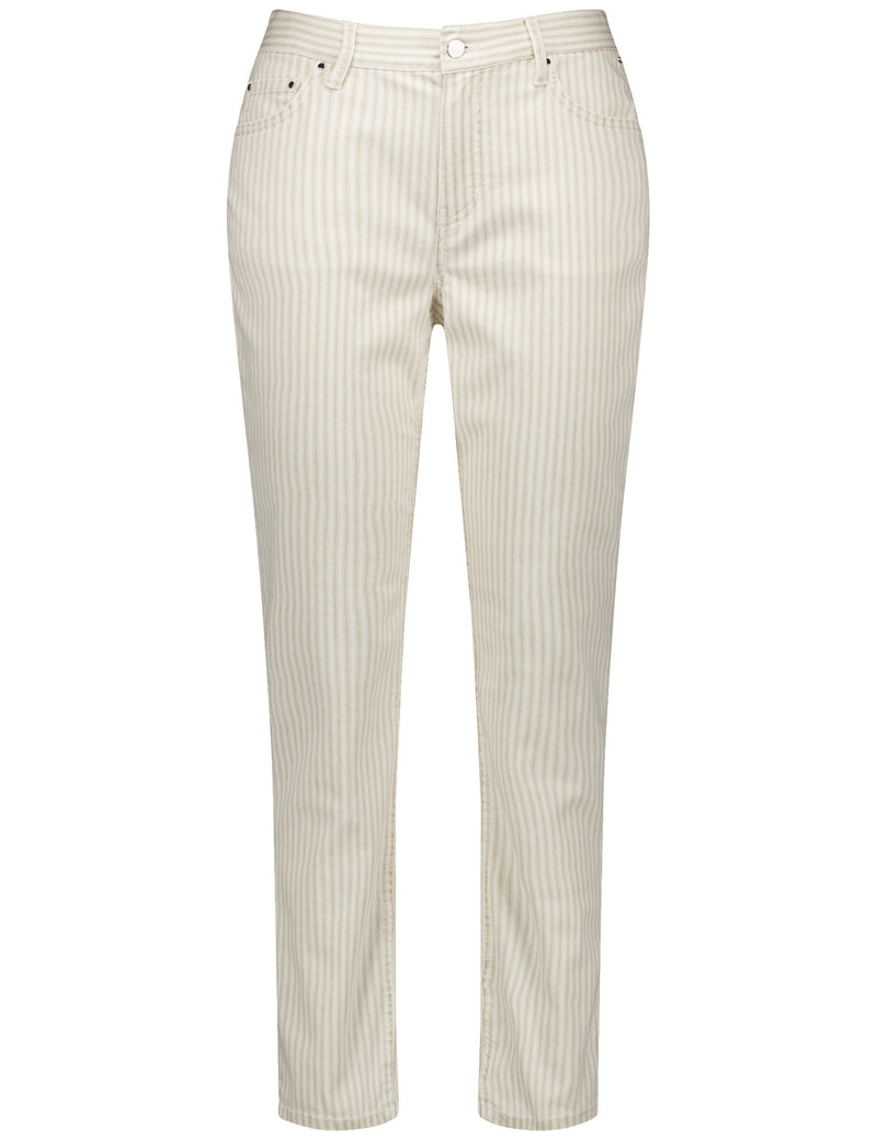 Black &amp; Brights Crop Trouser - Nature Stripe