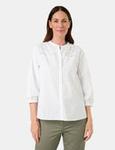 City Safari 3/4Sleeve Blouse - White/white