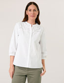 City Safari 3/4Sleeve Blouse - White/white