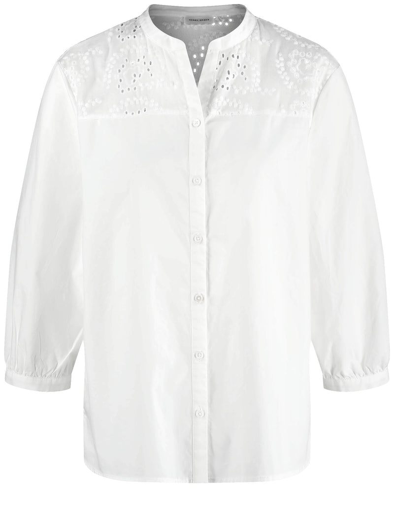 City Safari 3/4Sleeve Blouse - White/white