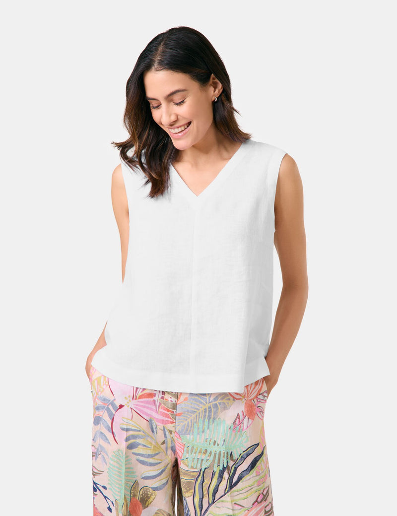 City Safari Sleeveless Blouse - White/white