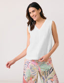 City Safari Sleeveless Blouse - White/white