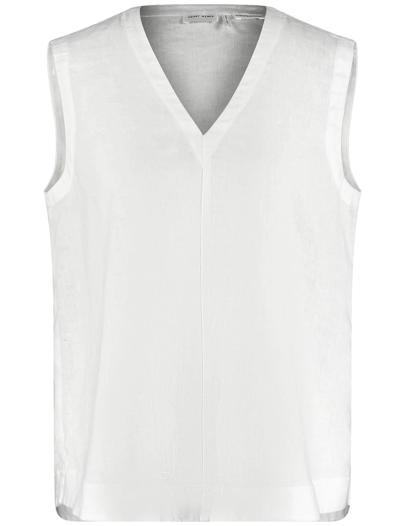City Safari Sleeveless Blouse - White/white