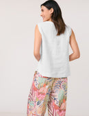 City Safari Sleeveless Blouse - White/white