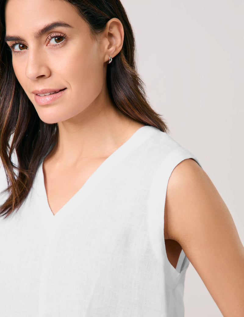 City Safari Sleeveless Blouse - White/white