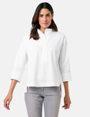 NOS 3/4 Sleeve Blouse - White/white