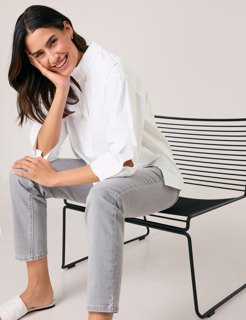 NOS 3/4 Sleeve Blouse - White/white