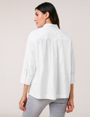 NOS 3/4 Sleeve Blouse - White/white