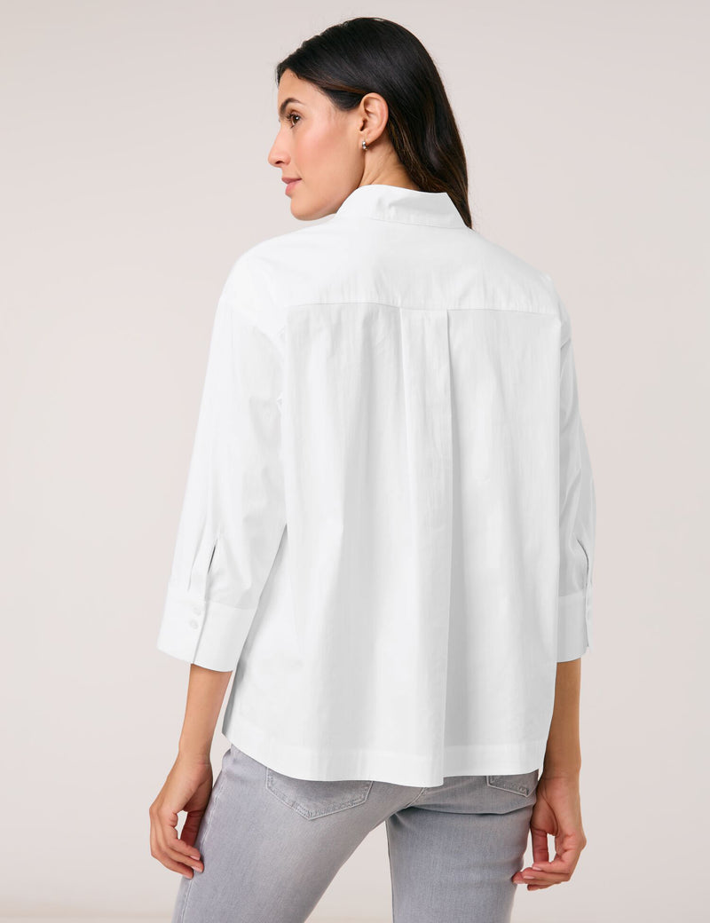 NOS 3/4 Sleeve Blouse - White/white