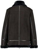 Flower Power Fur Collar Jacket - Black