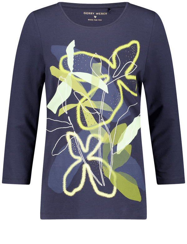Botanical Boost SS T-Shirt - Night Sky/green