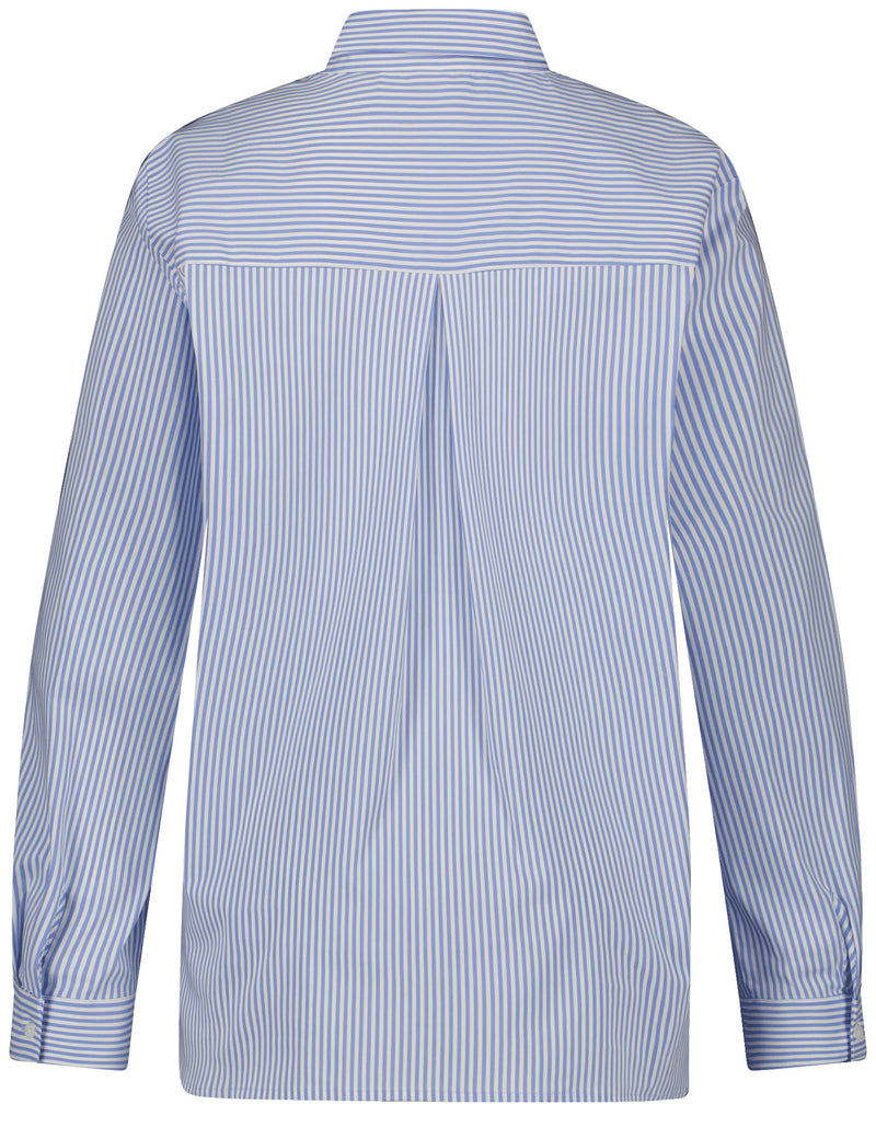 Blue Moon Long Sleeve Blouse - Blue/white Stripe