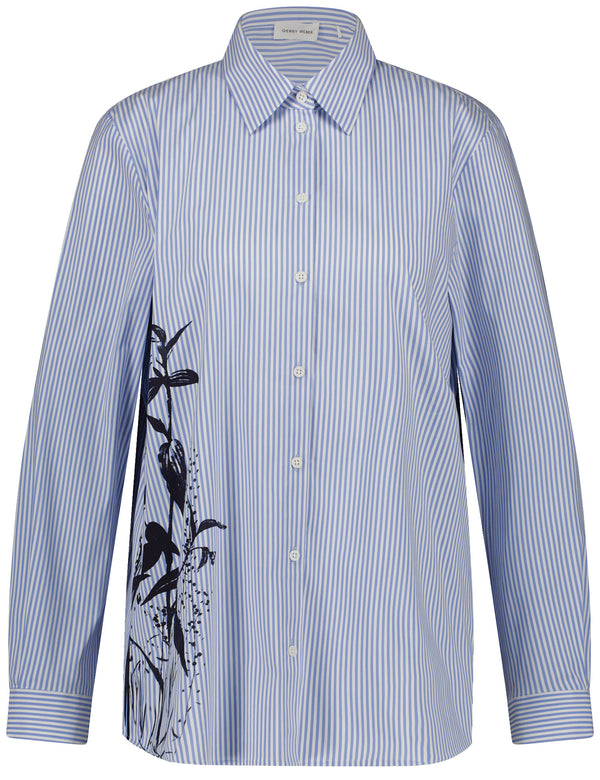 Blue Moon Long Sleeve Blouse - Blue/white Stripe