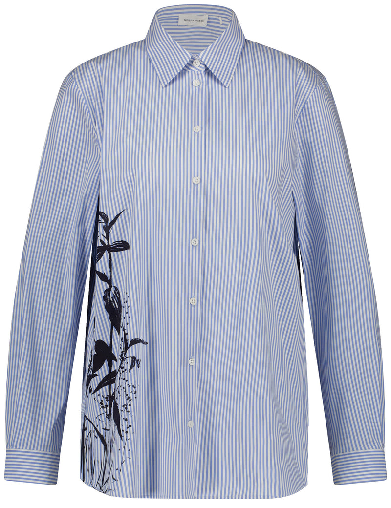 Blue Moon Long Sleeve Blouse - Blue/white Stripe