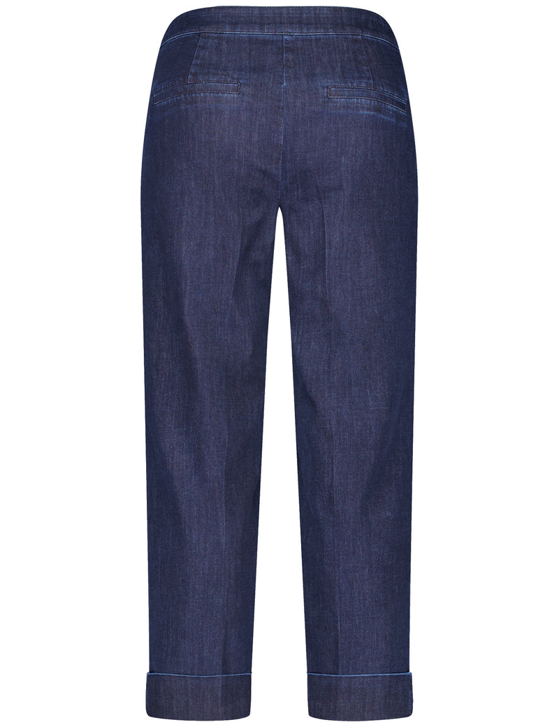 Blue Moon Crop Jeans - Dark Blue Denim
