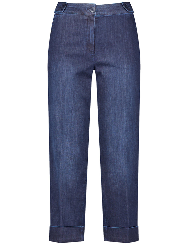 Blue Moon Crop Jeans - Dark Blue Denim