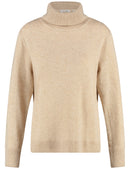 Flower Power PoloNeck Jumper - Taupe Melange