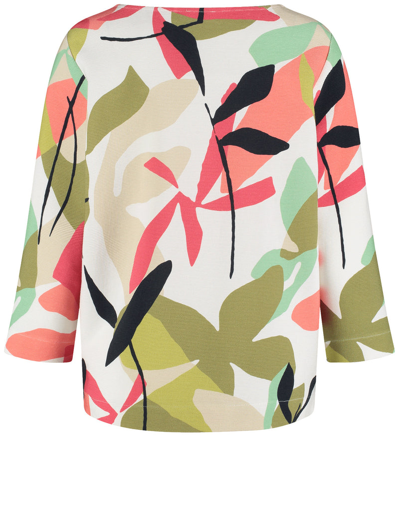 Botanical Boost SS T-Shirt - White/coral/indigo