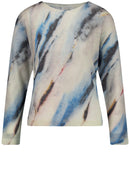 Blue Moon Print Jumper - Beige/blue Print