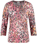 Flower Power 3/4 Sleeve Tee - Off White/print