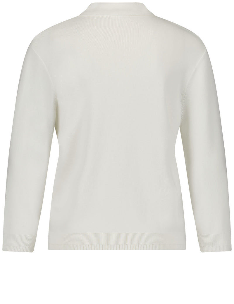Botanical Boost Collar Jumper - Off White
