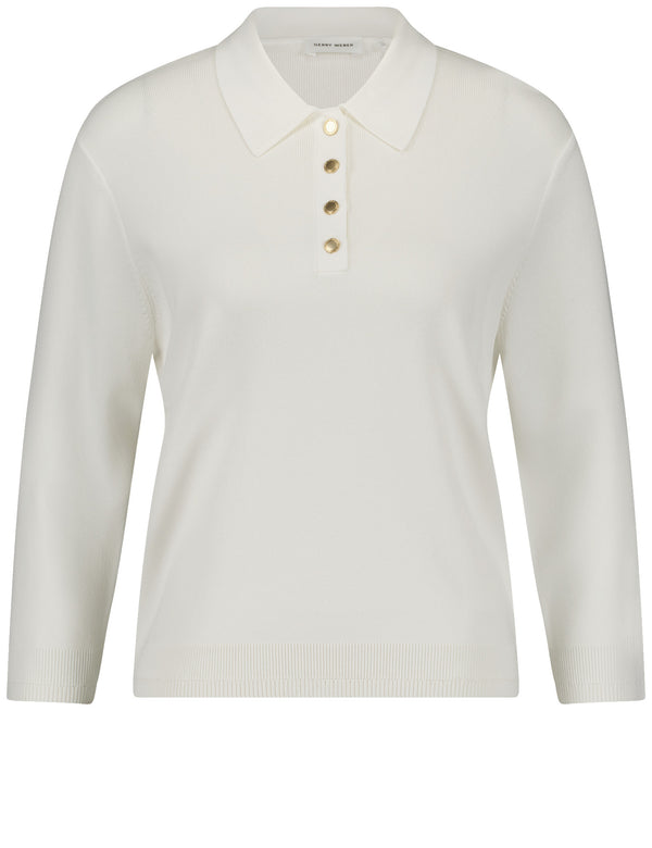 Botanical Boost Collar Jumper - Off White