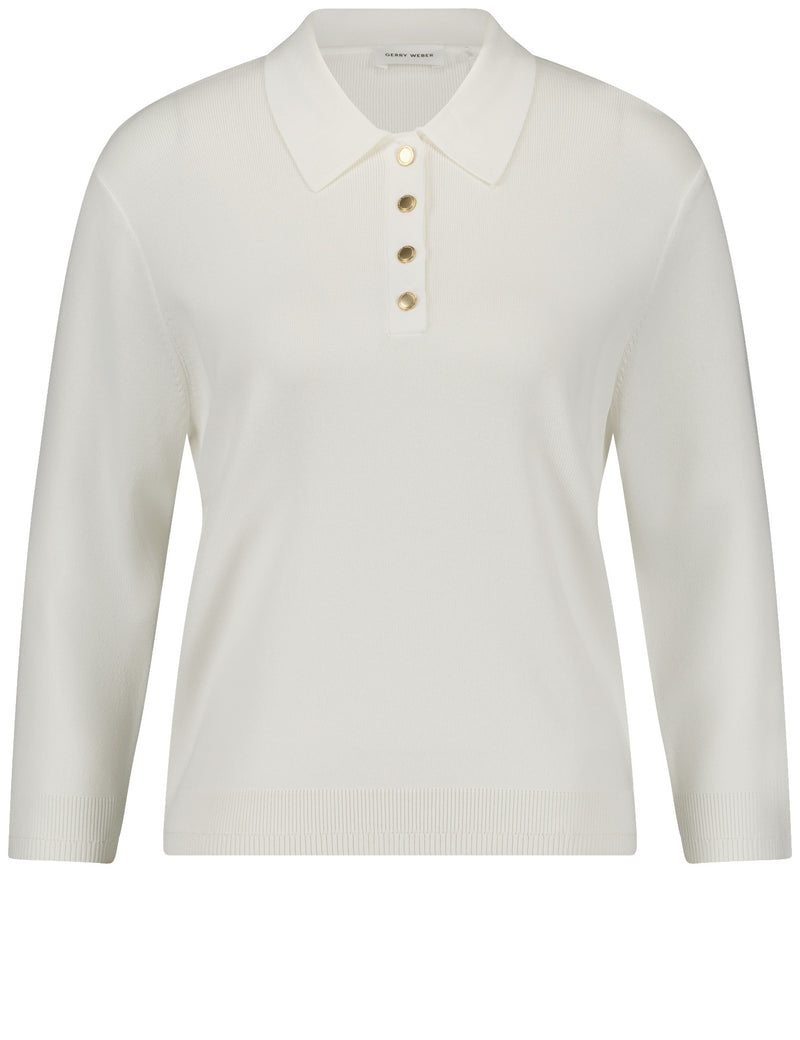Botanical Boost Collar Jumper - Off White