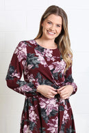 Grace Dress - Burgundy Floral