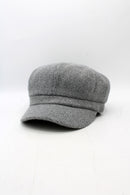 Cotton Viscose Baker Boy Hat - Grey